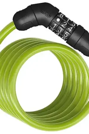 Star 4508C/150 Combination Spiral Cable Lock Abus 1.5m Green Flitsaanbieding