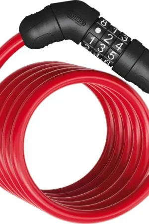 Laatste Kans Star 4508C/150 Combination Spiral Cable Lock Abus 1.5m Red