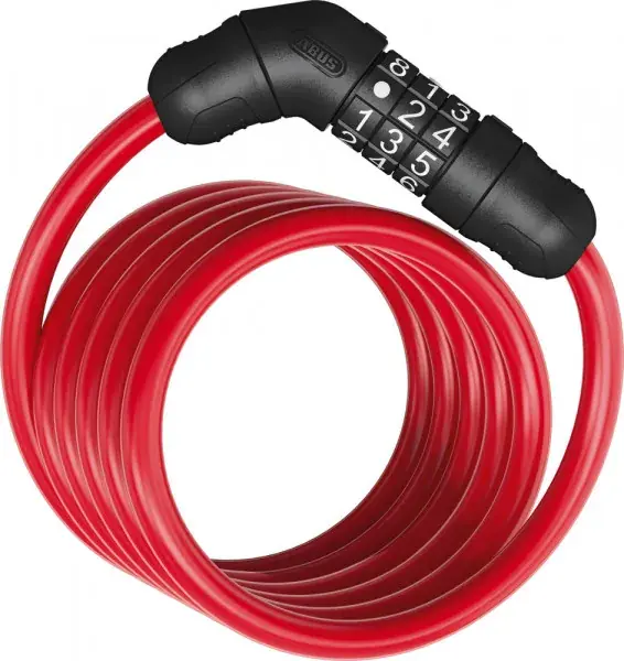 Laatste Kans Star 4508C/150 Combination Spiral Cable Lock Abus 1.5m Red