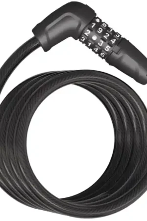 Tresor 6512C/180 Combination Spiral Cable Lock Abus 1.8m Black Express Levering