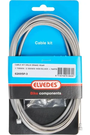 Hoge Kwaliteit Elvedes remkabel kit achter + inbus draadeind rvs zilver
