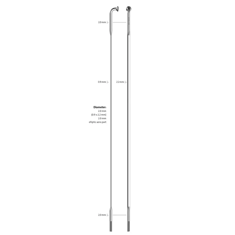 Sapim spaak 14-260 cx-ray plat zilver met nippel (20st) Favoriet