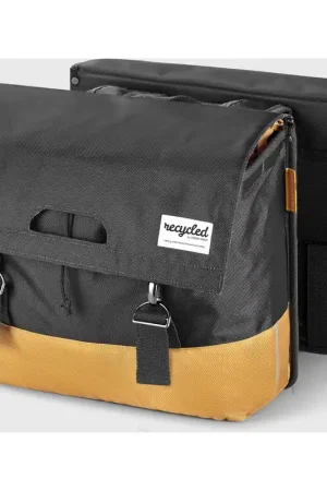 Aanbieding Urban Proof fietstas dubbel 40L recycled grijs geel