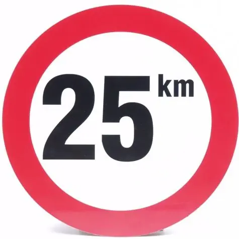 Bordje 25 km p u Korting